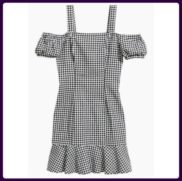 H&M Dresses & Skirts - H & M Divided Cold Shoulder Gingham Dress sz.8